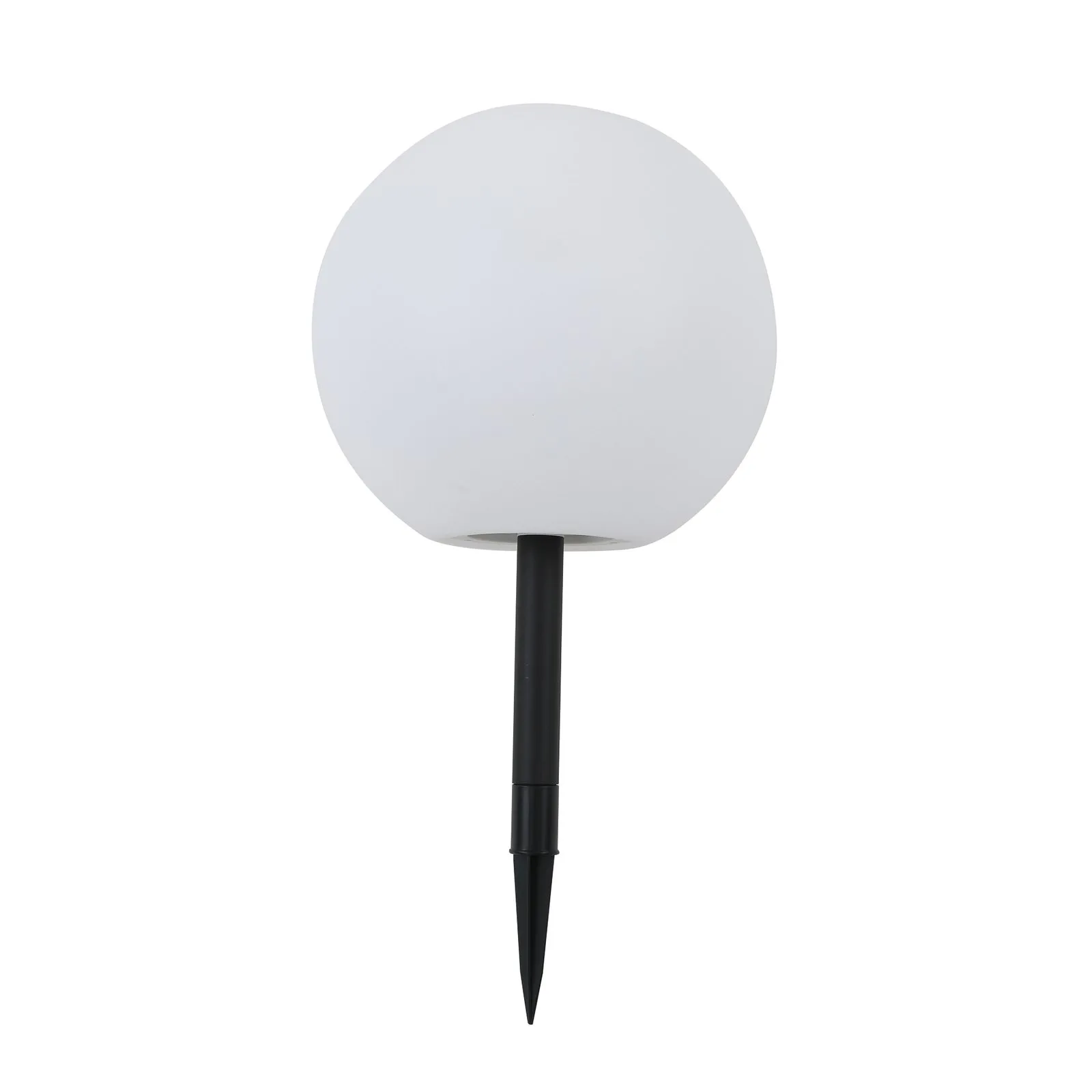 Lampada LED solare Lago di Lindby, Ø 30 cm, globo, punta a terra, bianco
