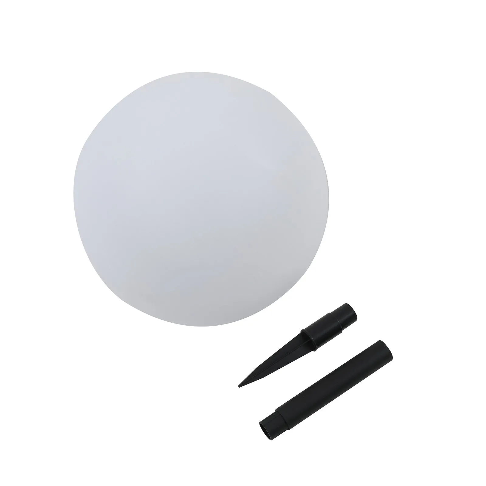 Lampada LED solare Lago di Lindby, Ø 30 cm, globo, punta a terra, bianco