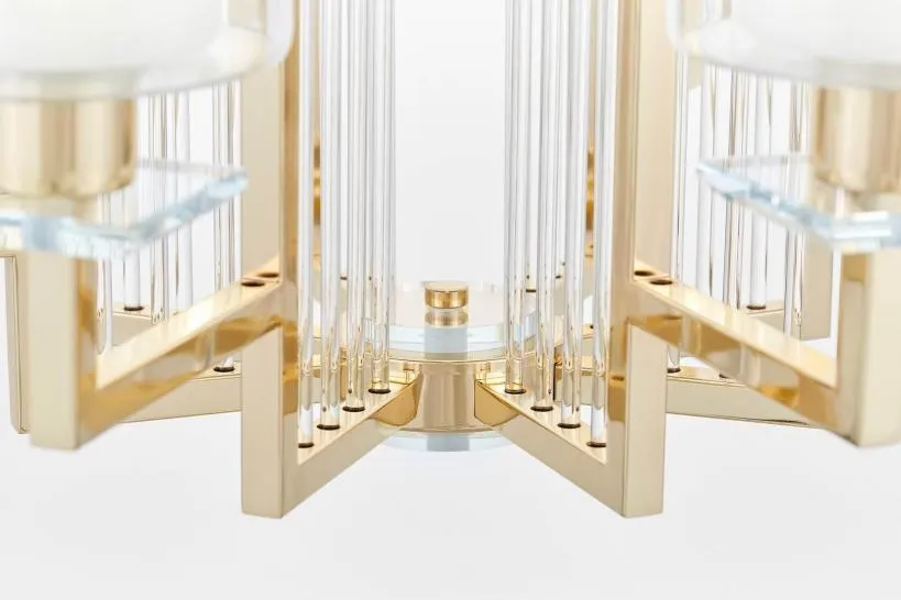 Lampadario a sospensione moderno di metallo colore oro MANHATTAN W8