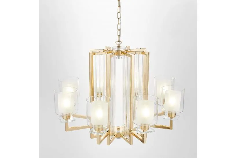 Lampadario a sospensione moderno di metallo colore oro MANHATTAN W8