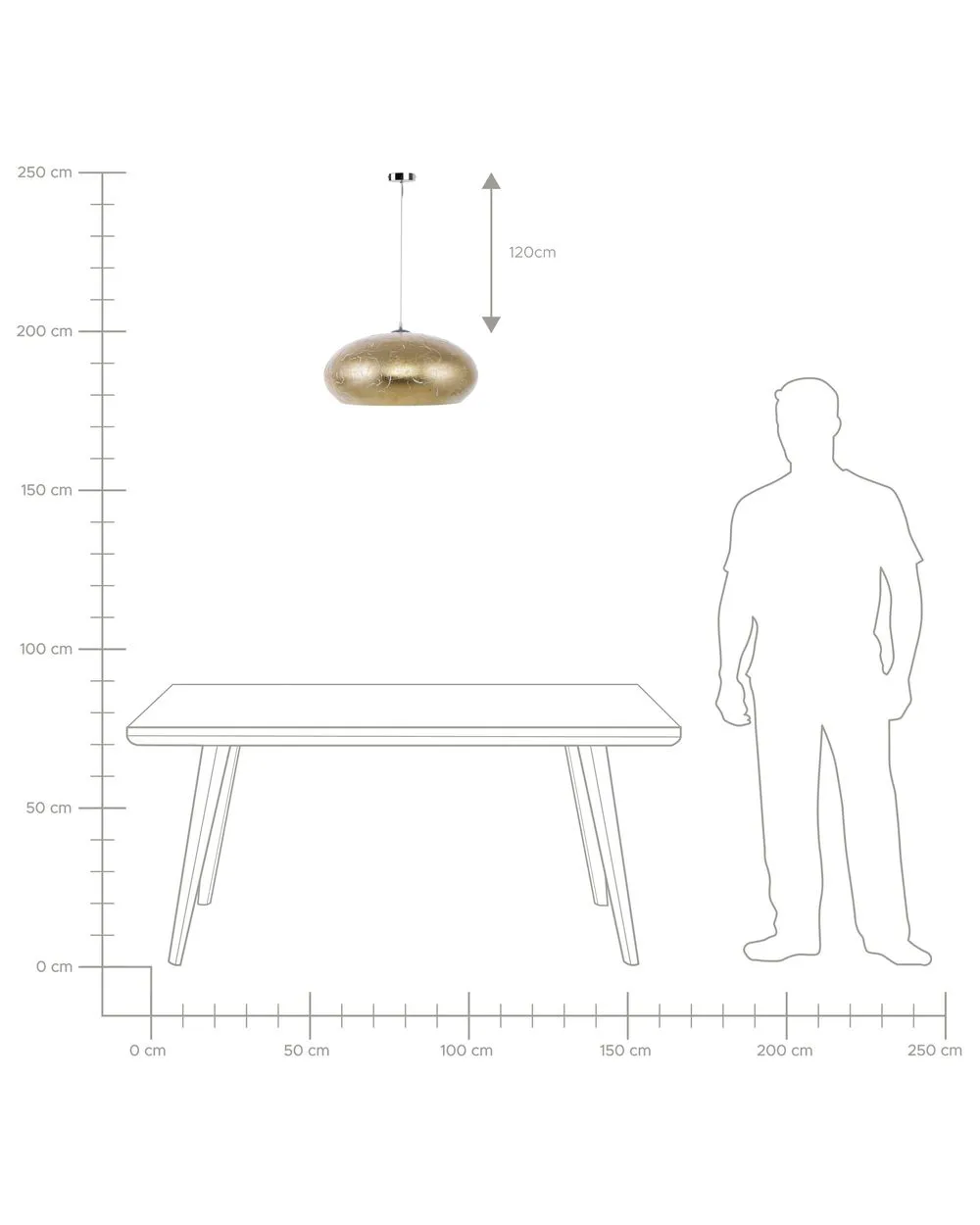 Lampadario LIMNATIS Metallo Oro
