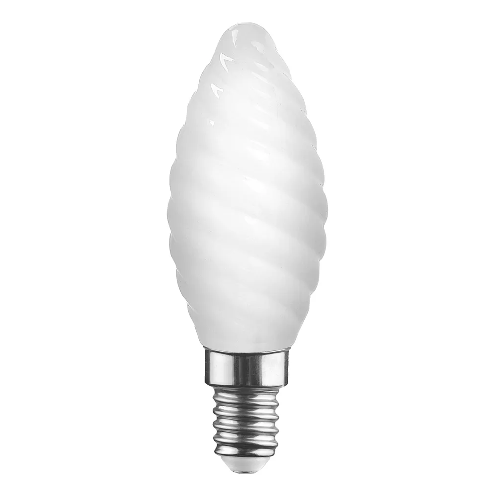 Lampadina BOT LIGHTING SHOT – E14 TORTIGLIONE LED 4,5W 470Lm Luce Calda 2700K Vetro Bianco