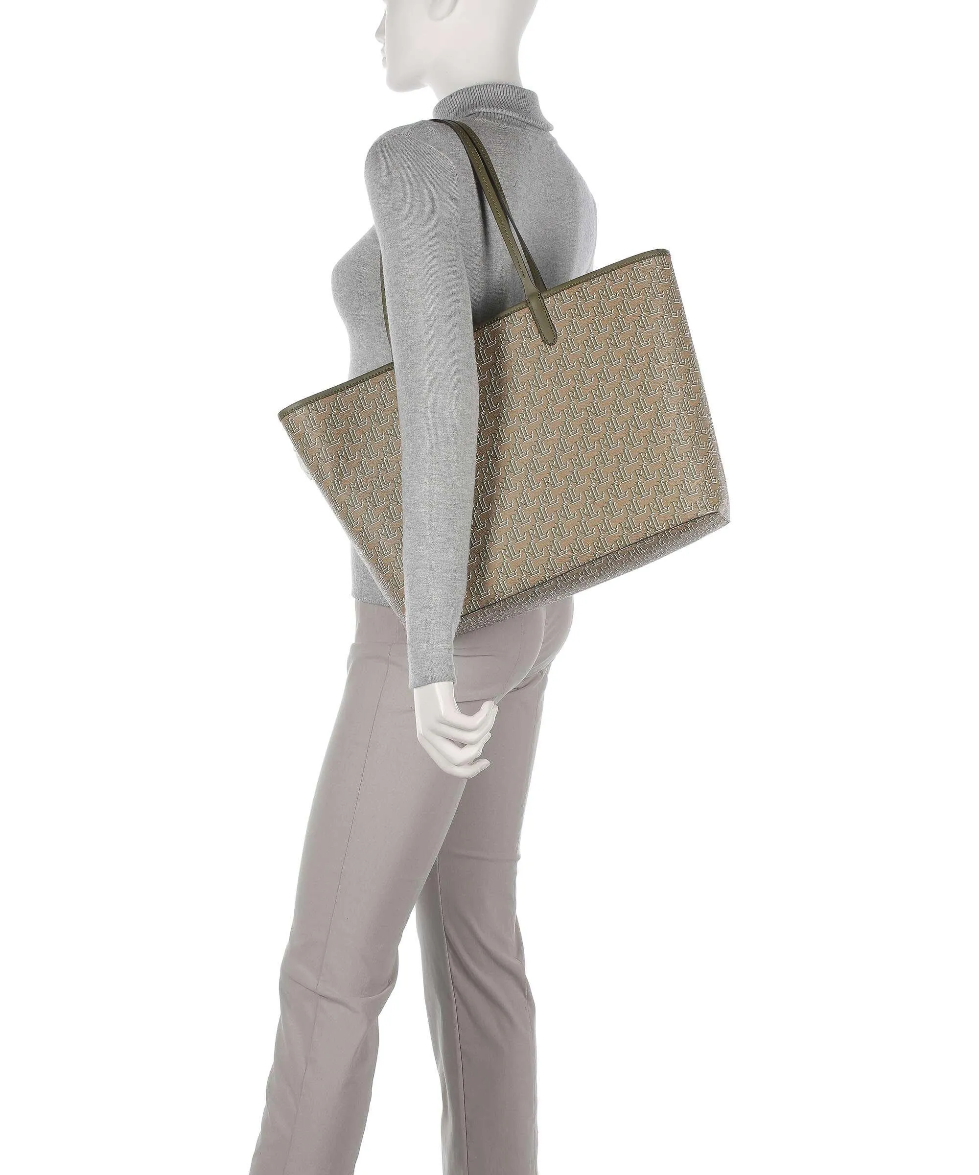  Lauren Ralph Lauren Collins 36 Borsa shopper pelle sintetica beige  