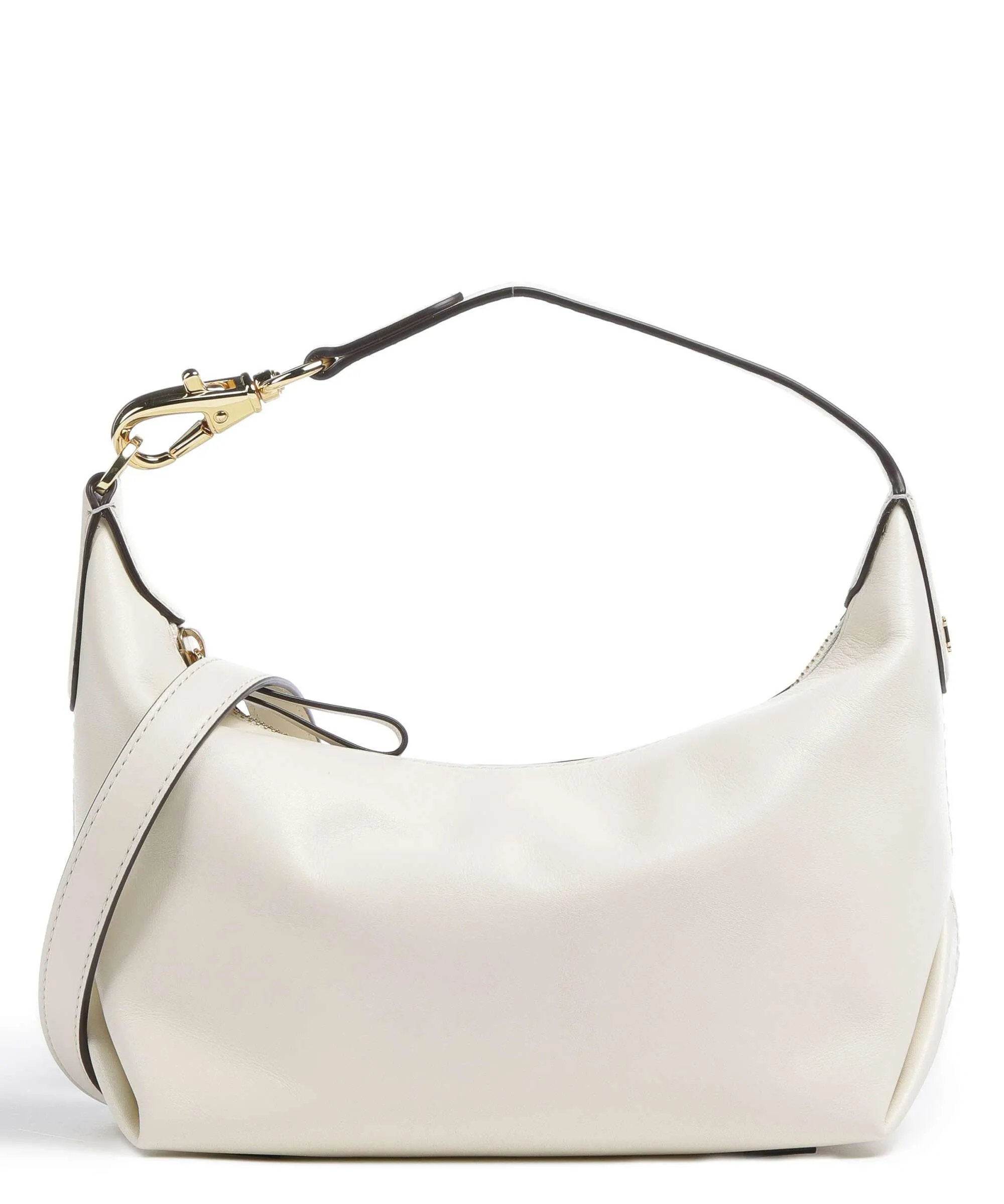  Lauren Ralph Lauren Kassie Small Borsa a spalla pelle di vacchetta finemente grana beige  
