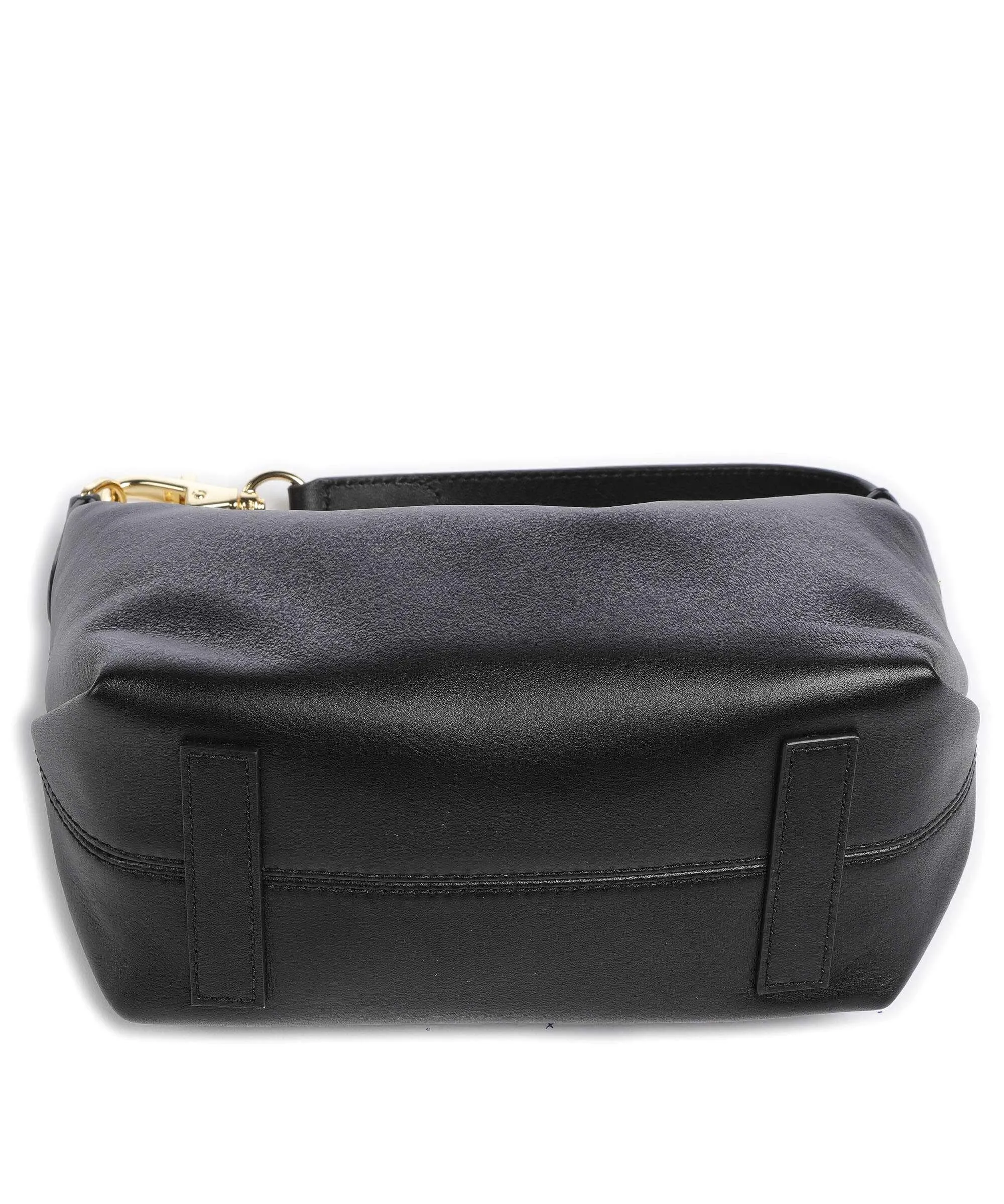  Lauren Ralph Lauren Kassie Small Borsa a spalla pelle di vacchetta finemente grana nero  