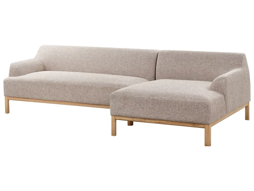 Left Hand Fabric Corner Sofa Light Brown SOSJO