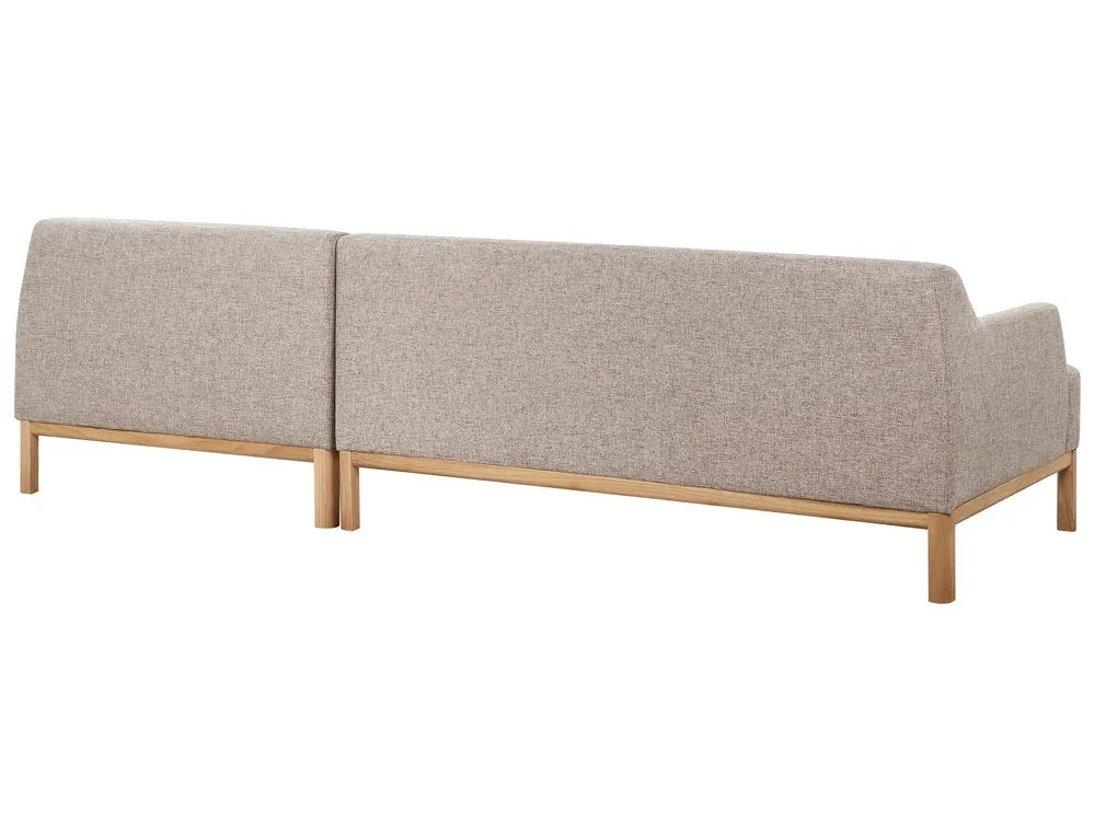 Left Hand Fabric Corner Sofa Light Brown SOSJO
