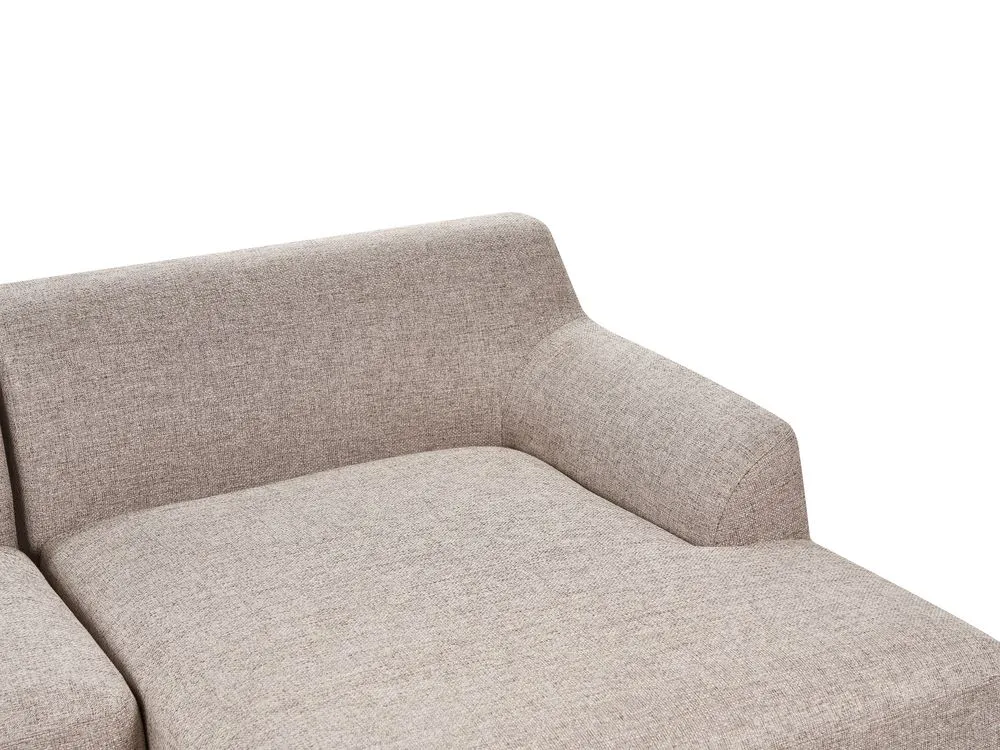 Left Hand Fabric Corner Sofa Light Brown SOSJO