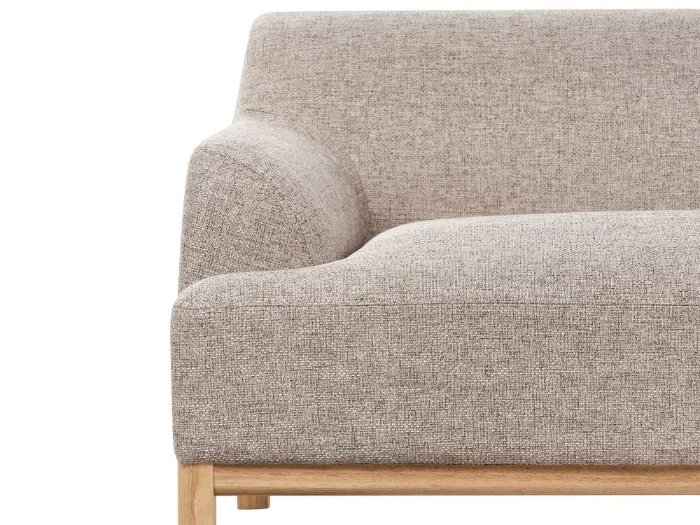 Left Hand Fabric Corner Sofa Light Brown SOSJO