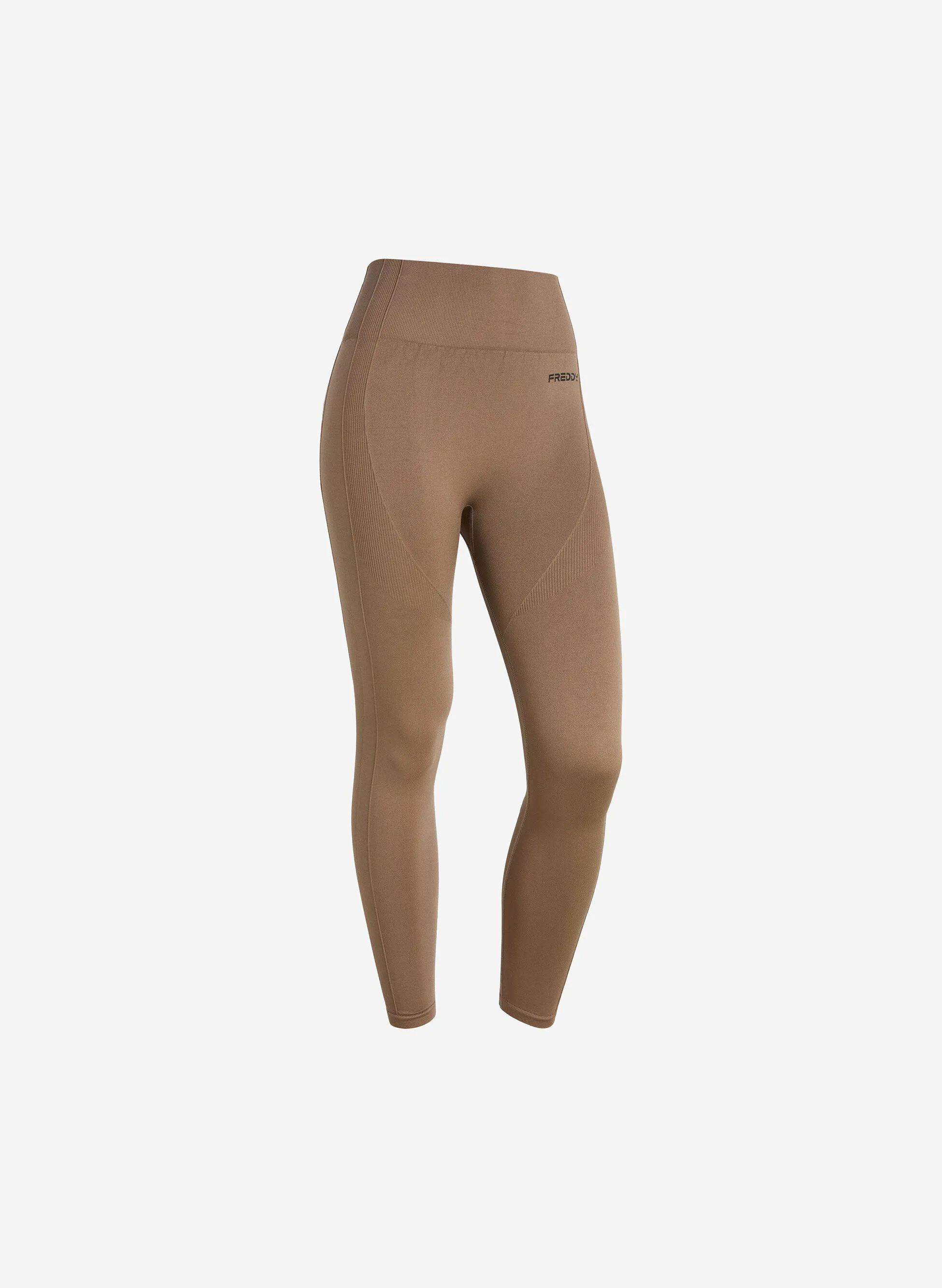 leggings seamless vita alta 7/8 con dettagli in costina