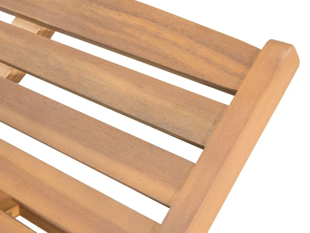 Lettino prendisole legno di acacia cuscino grigio scuro CESANA