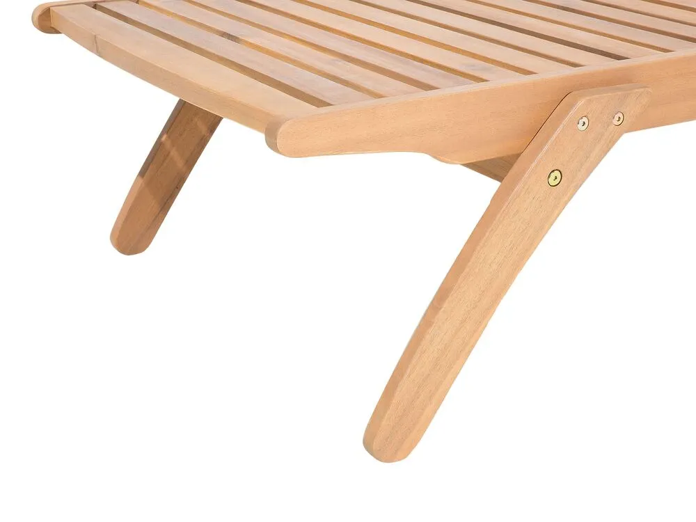Lettino prendisole legno di acacia cuscino grigio scuro CESANA