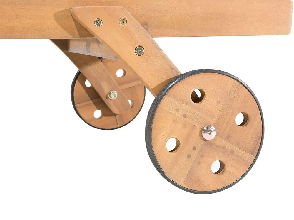 Lettino prendisole legno di acacia cuscino grigio scuro CESANA