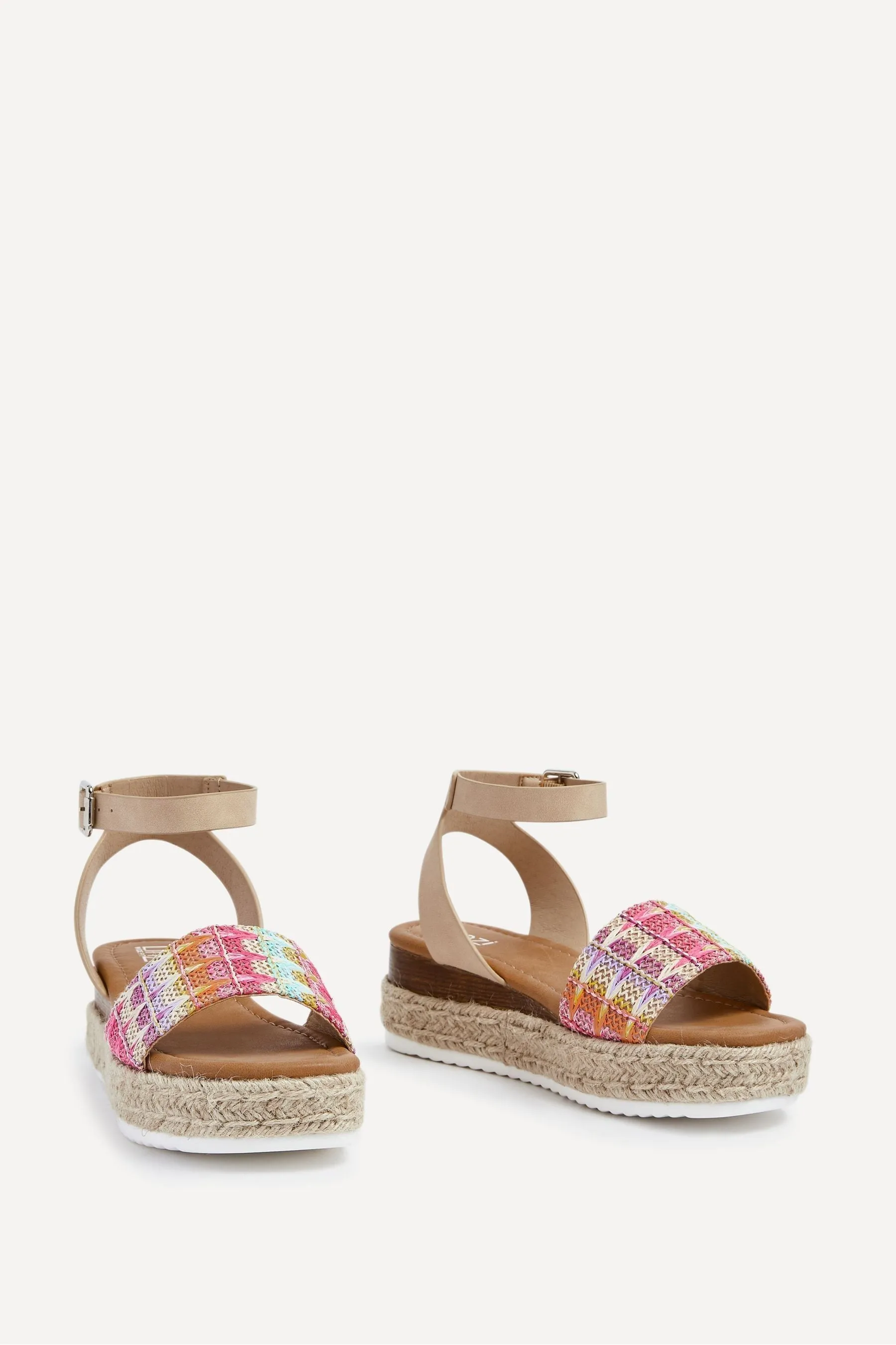 Linzi Vestibilità ampia Sahara - Sandali multicolore in rafia