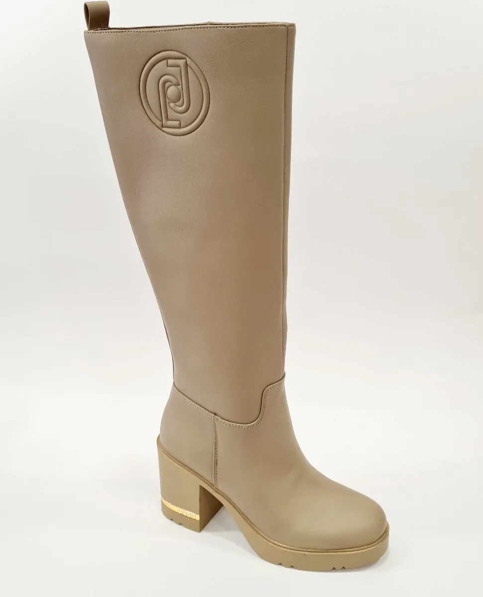 Liu-Jo Stivale Fondo Gomma  ecopelle  Taupe tacco alto 8,5 cm.  rif.725