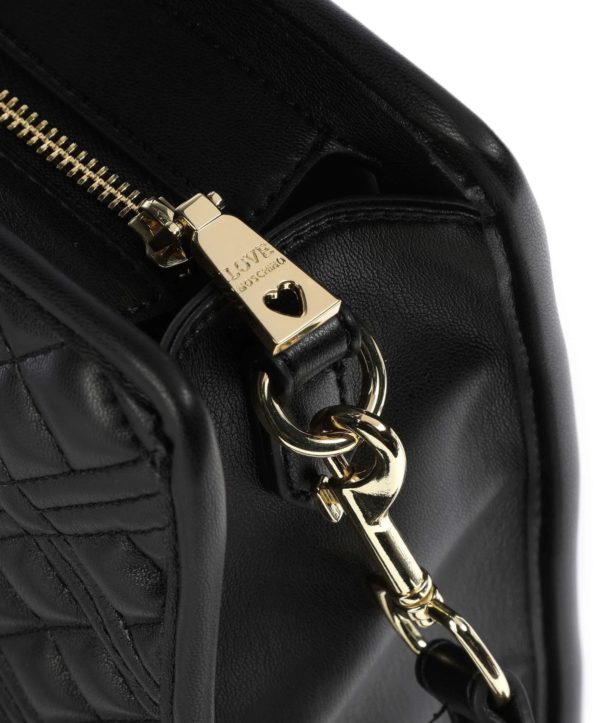  Love Moschino Quilted Borsa a mano pelle sintetica nero  