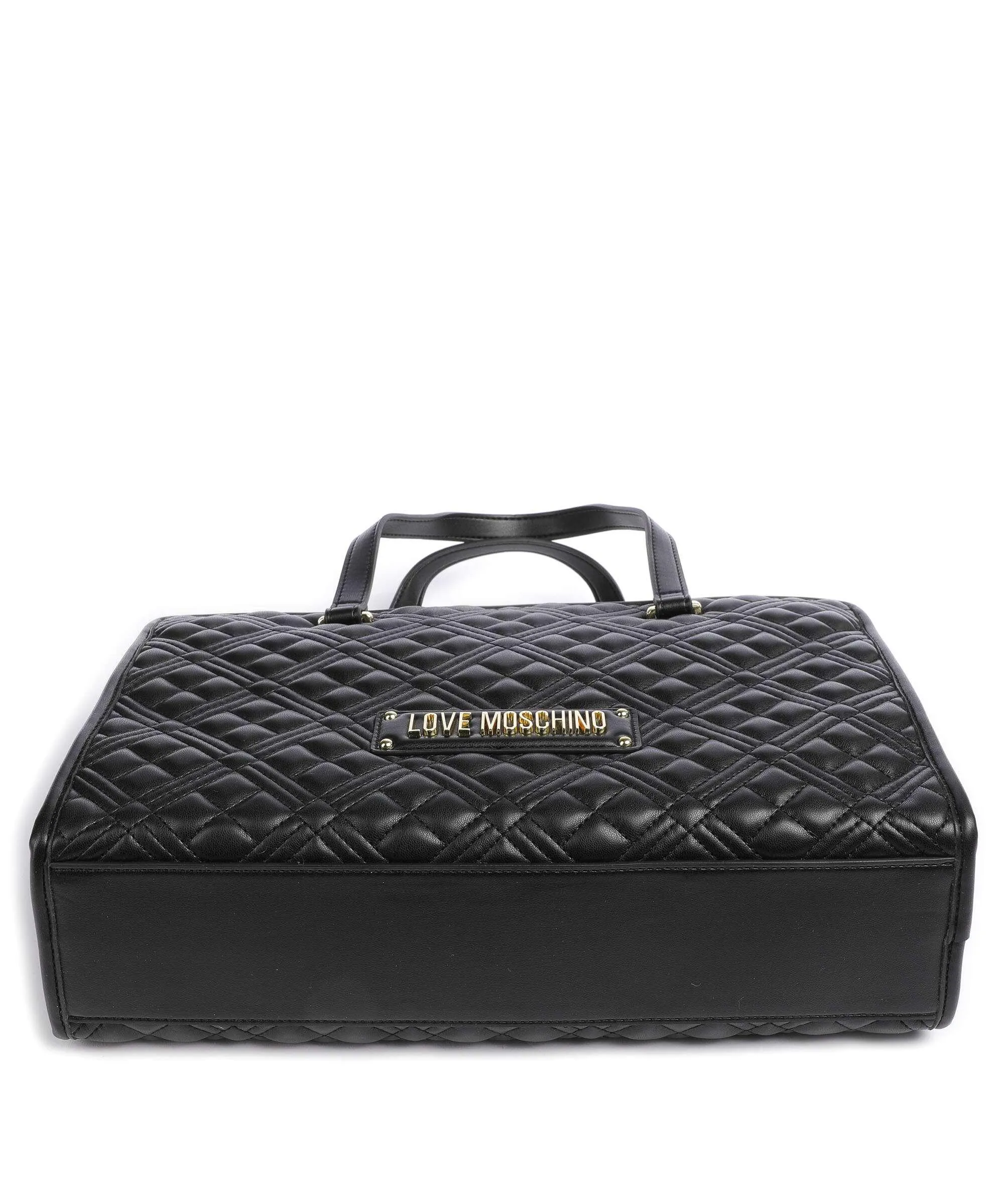  Love Moschino Quilted Borsa a mano pelle sintetica nero  