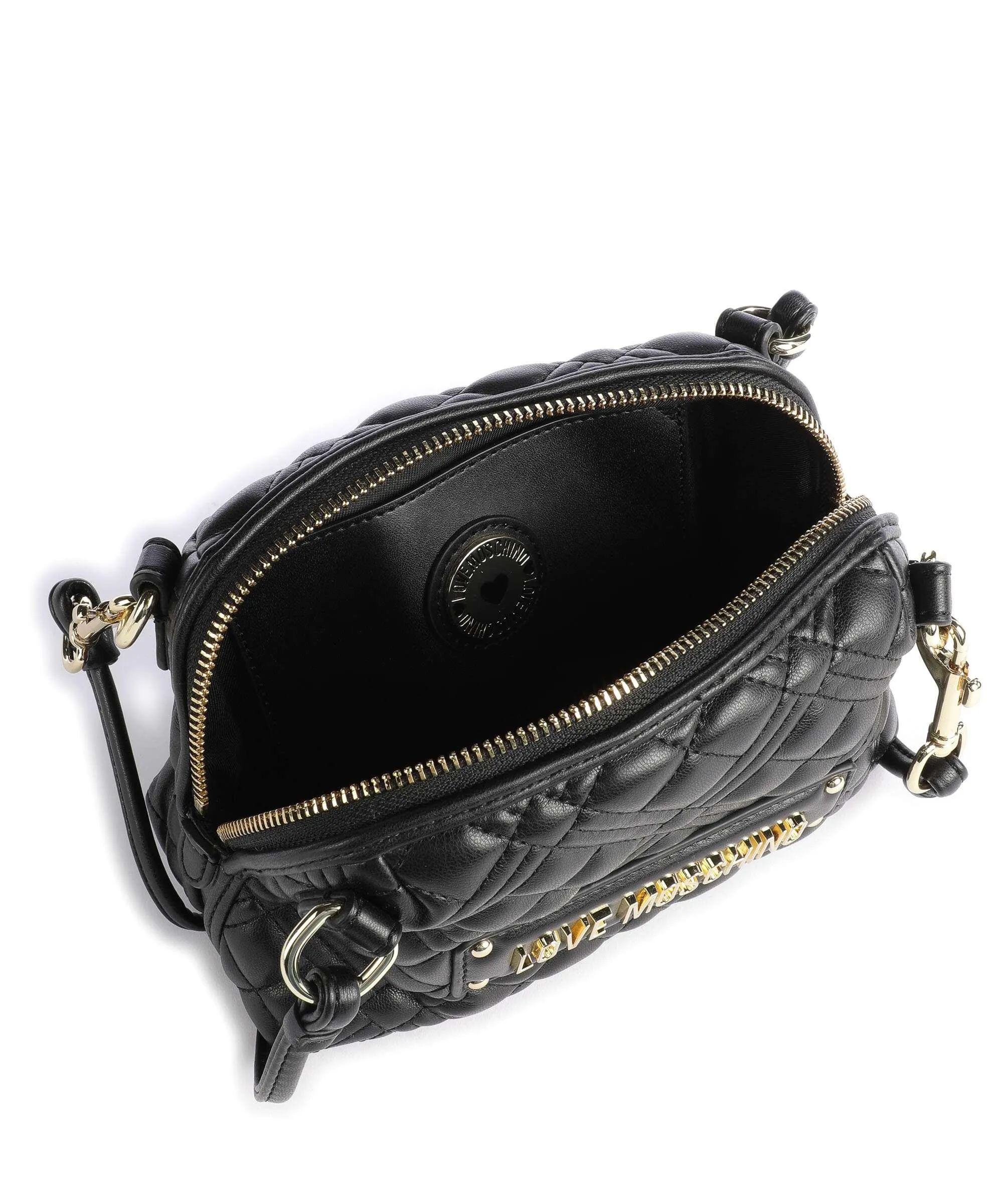  Love Moschino Quilted Borsa a spalla pelle sintetica nero  