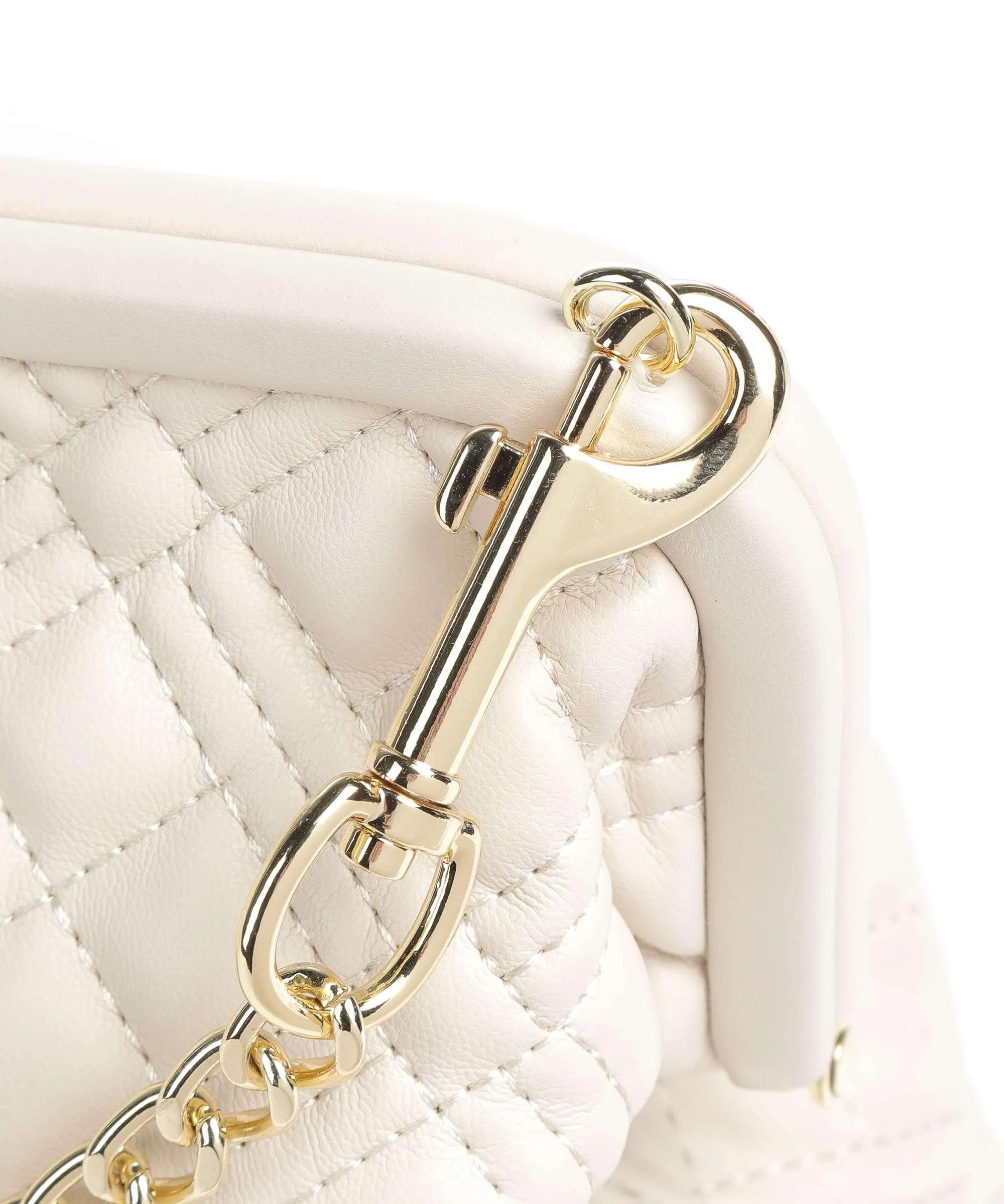 Love Moschino Quilted Borsa a tracolla pelle sintetica avorio  