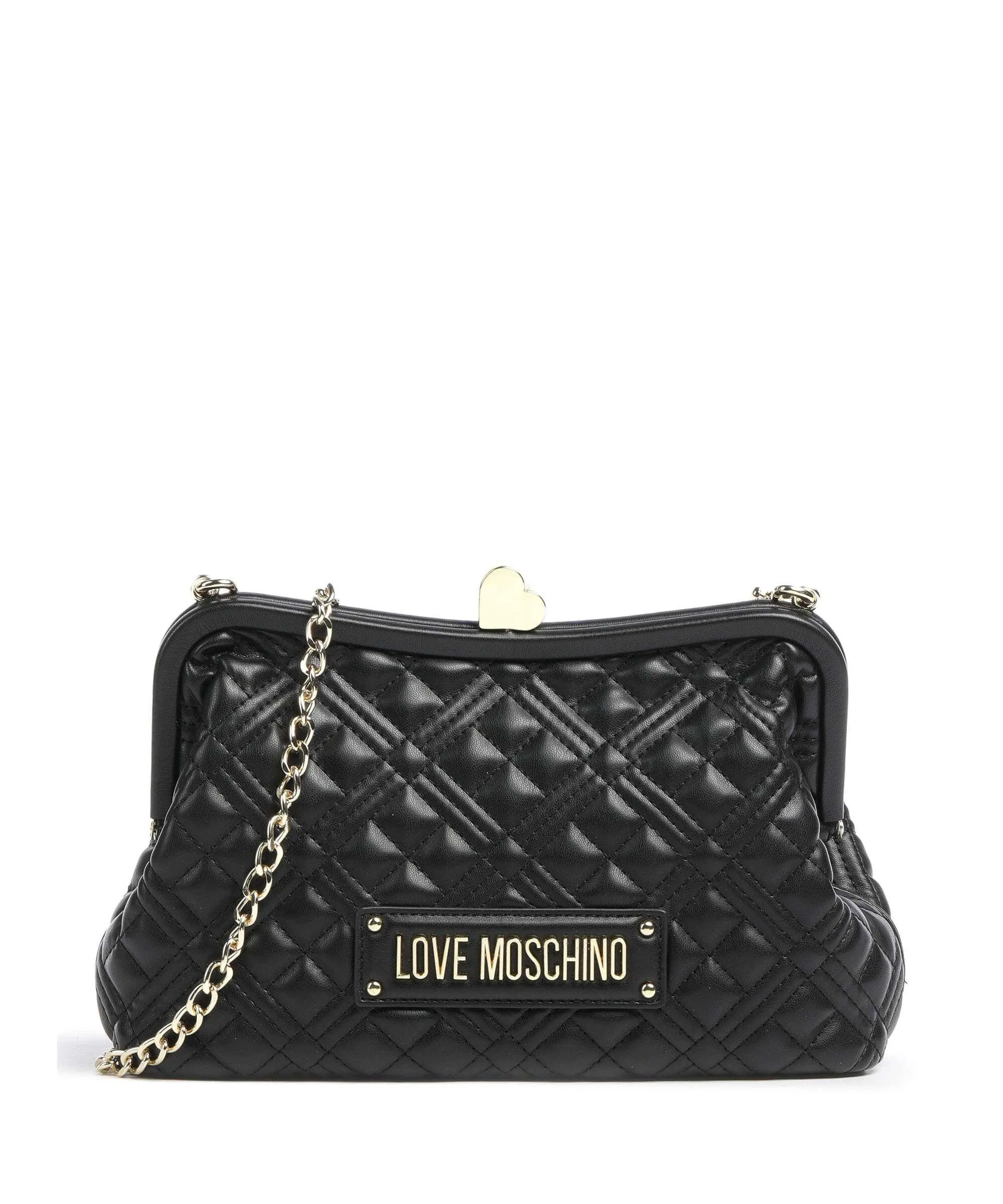  Love Moschino Quilted Borsa a tracolla pelle sintetica nero  