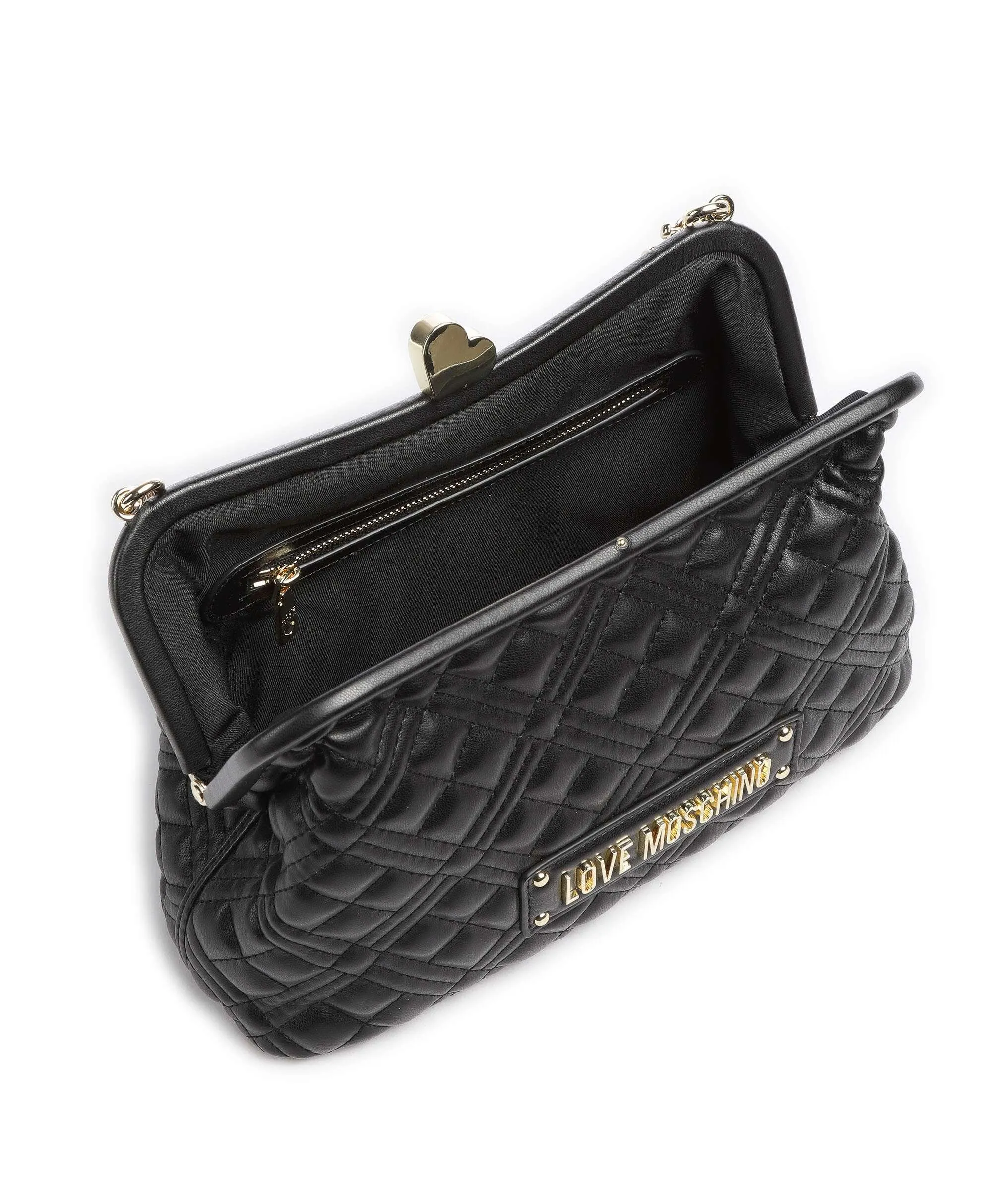  Love Moschino Quilted Borsa a tracolla pelle sintetica nero  