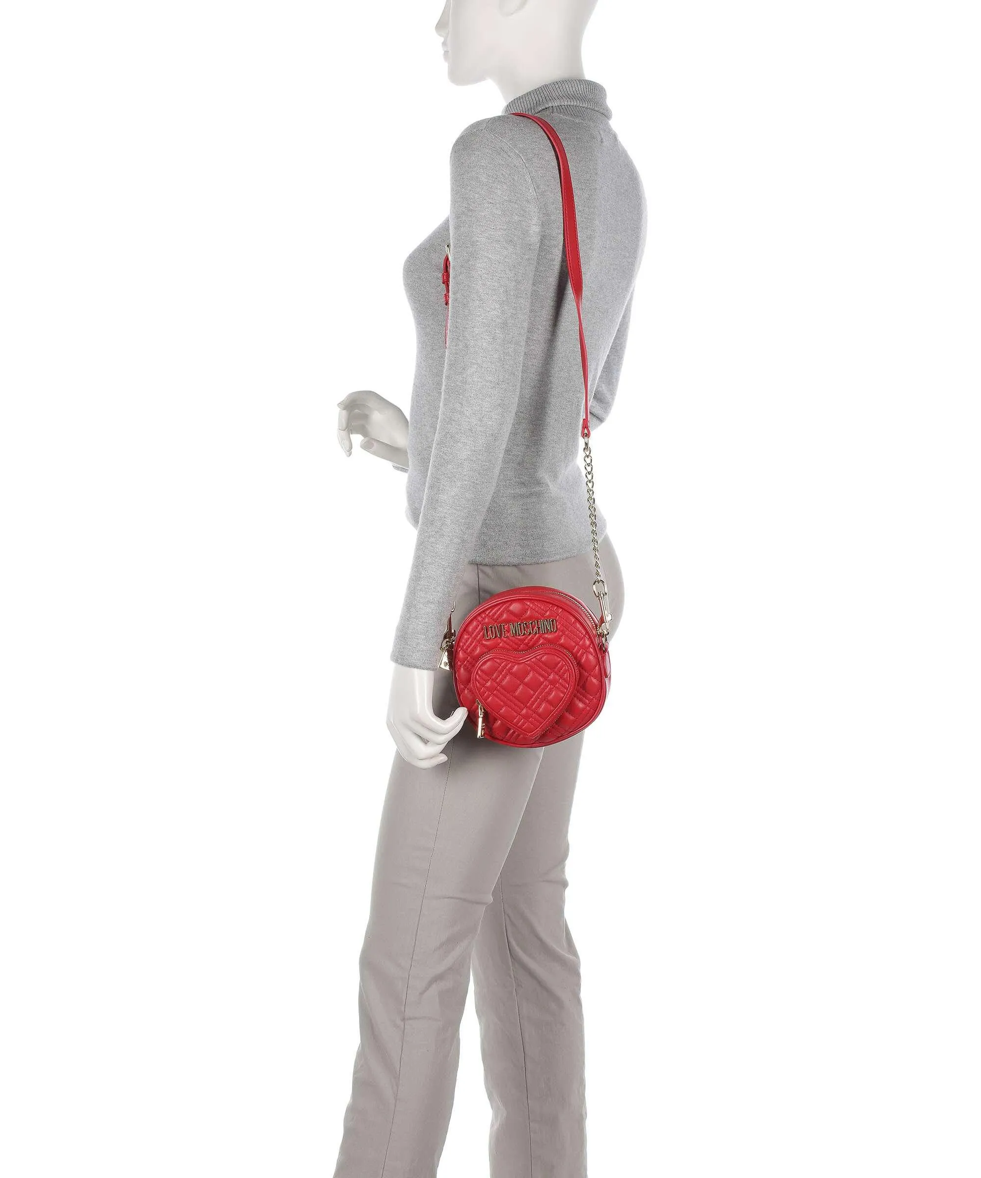  Love Moschino Quilted Borsa a tracolla pelle sintetica rosso  