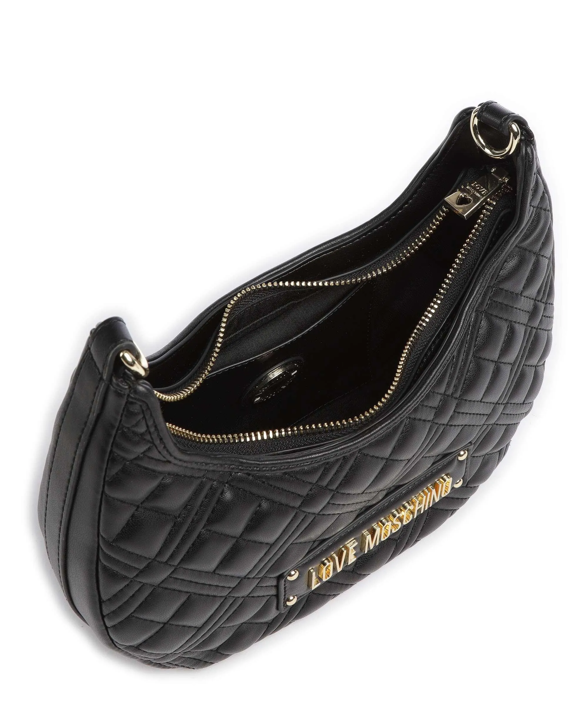  Love Moschino Quilted Borsa hobo pelle sintetica nero  