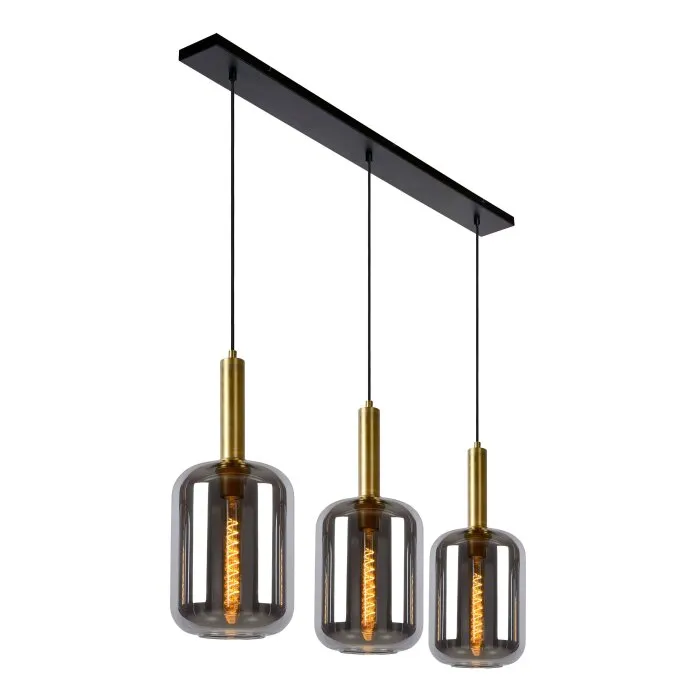 Lucide JOANET Lampada a Sospensione Nero, 3-Luci