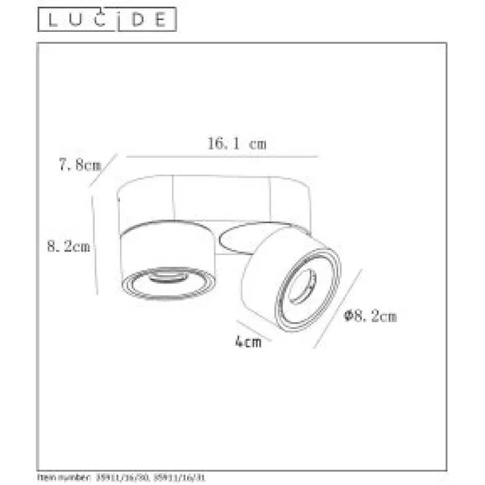 Lucide YUMIKO Plafoniera LED Bianco, 2-Luci