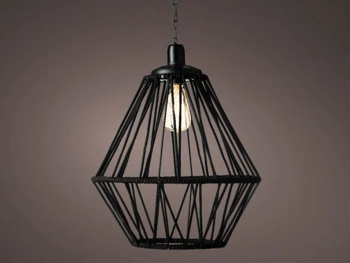 Lumineo Black lampada solare a sospensione in corda