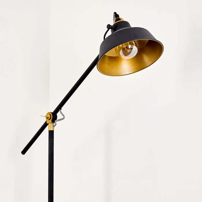 Luven Lampada da terra Oro, Nero, Nero-Oro, 1-Luce