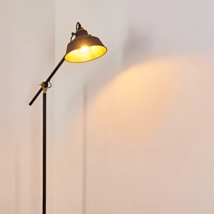 Luven Lampada da terra Oro, Nero, Nero-Oro, 1-Luce