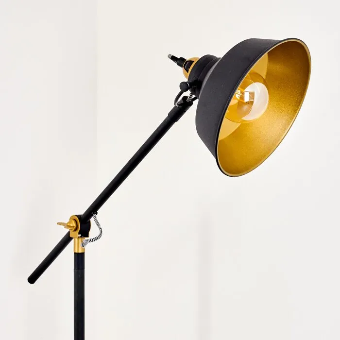 Luven Lampada da terra Oro, Nero, Nero-Oro, 1-Luce