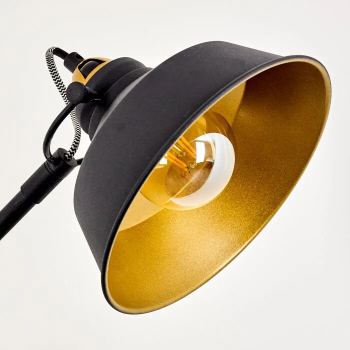 Luven Lampada da terra Oro, Nero, Nero-Oro, 1-Luce