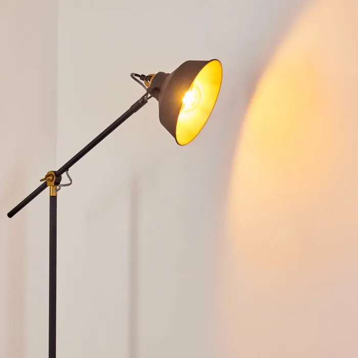 Luven Lampada da terra Oro, Nero, Nero-Oro, 1-Luce