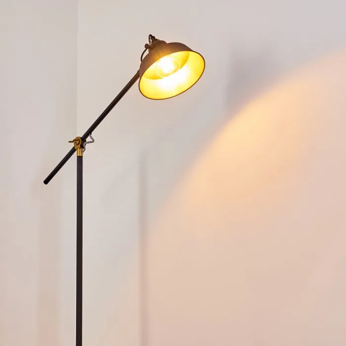 Luven Lampada da terra Oro, Nero, Nero-Oro, 1-Luce