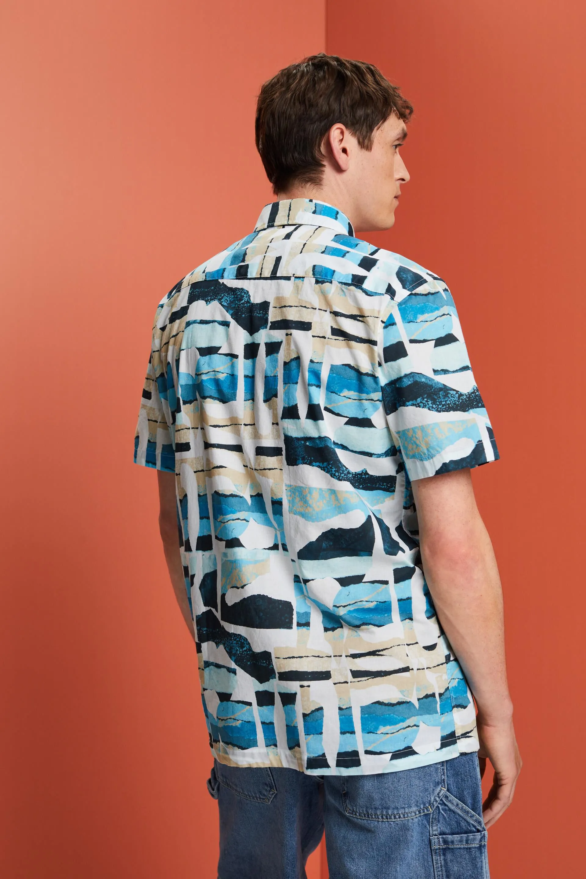 Maglia a fantasia a maniche corte, 100% cotone