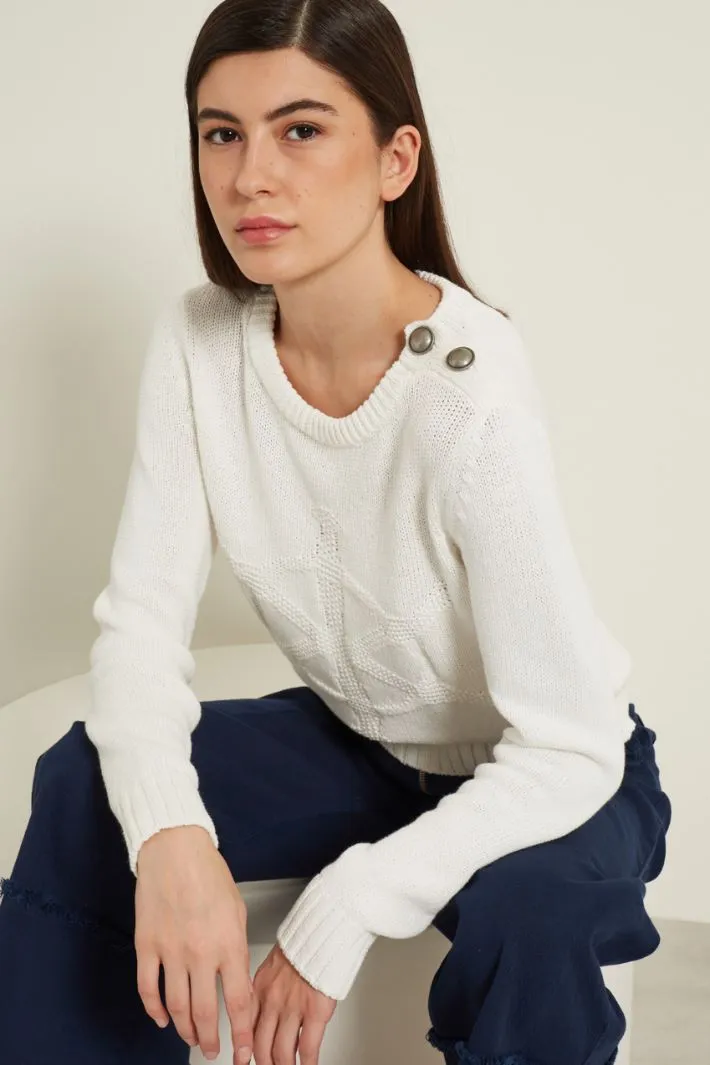 Maglia con intarsio e bottoni