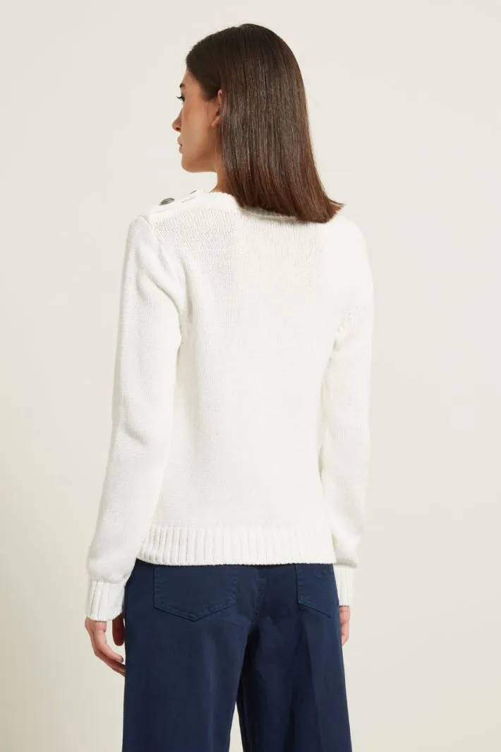 Maglia con intarsio e bottoni
