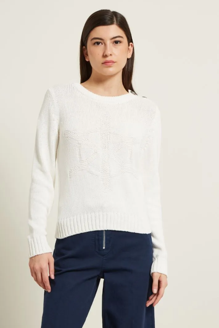 Maglia con intarsio e bottoni