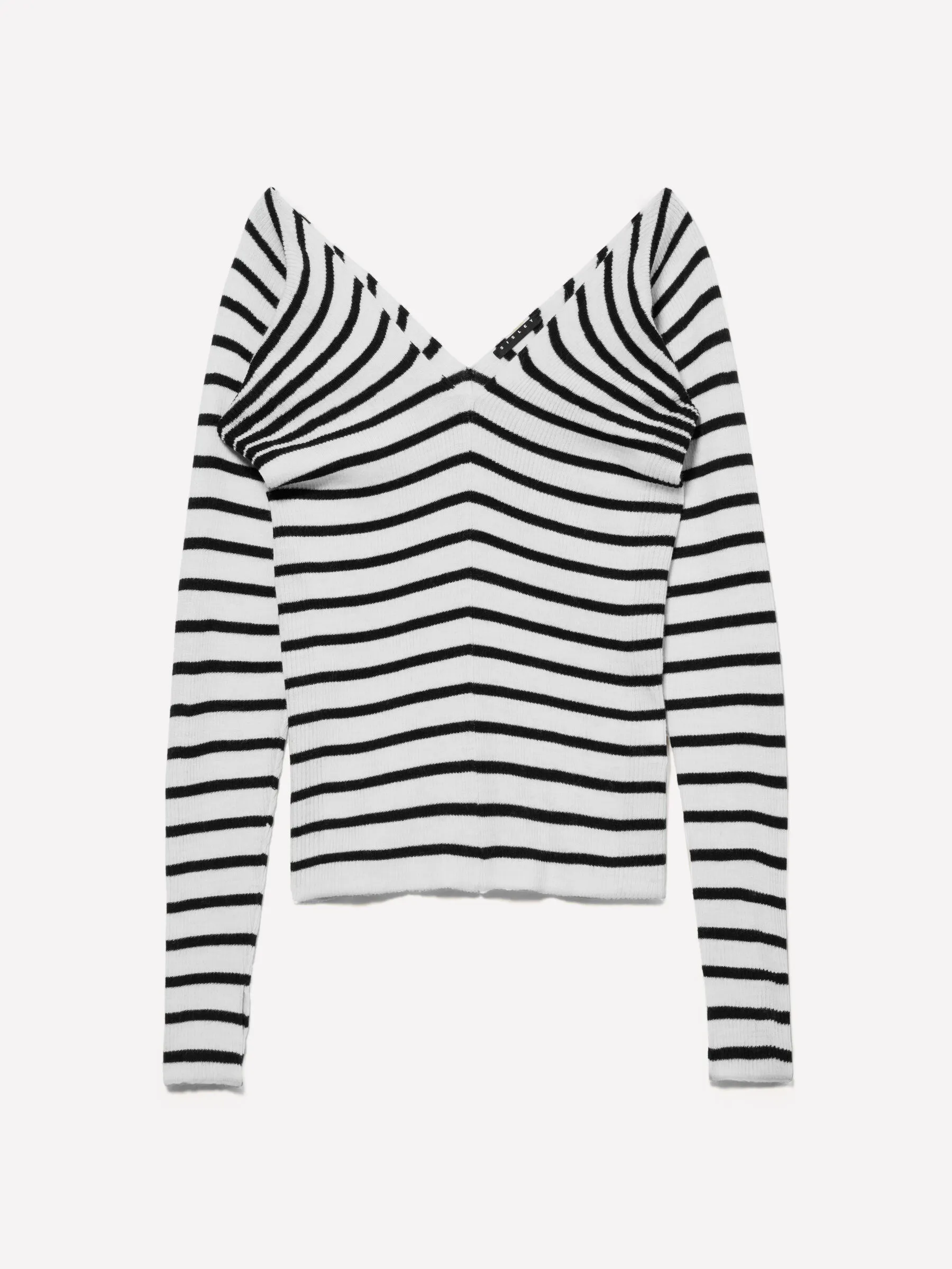 Maglia slim fit a righe multicolore