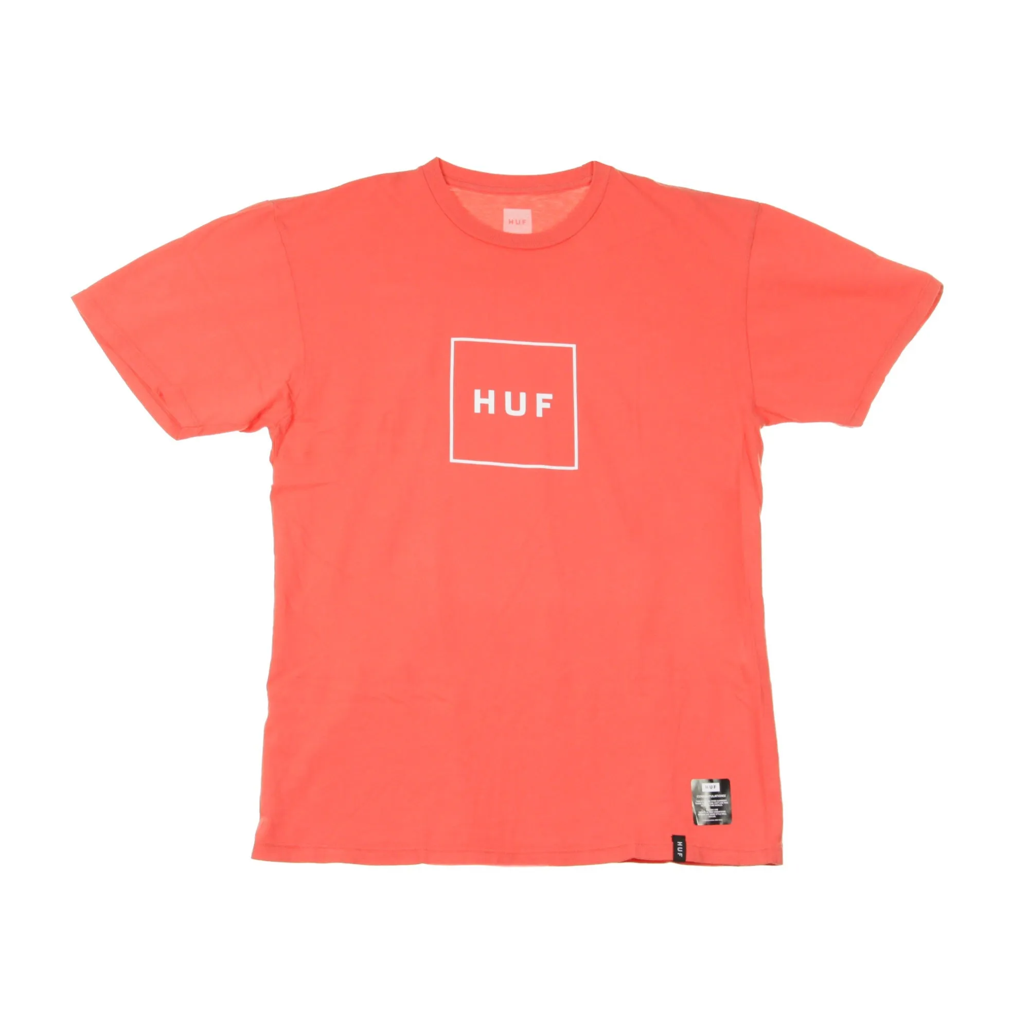 Maglietta Uomo Essentials Box Logo Coral Cayenne