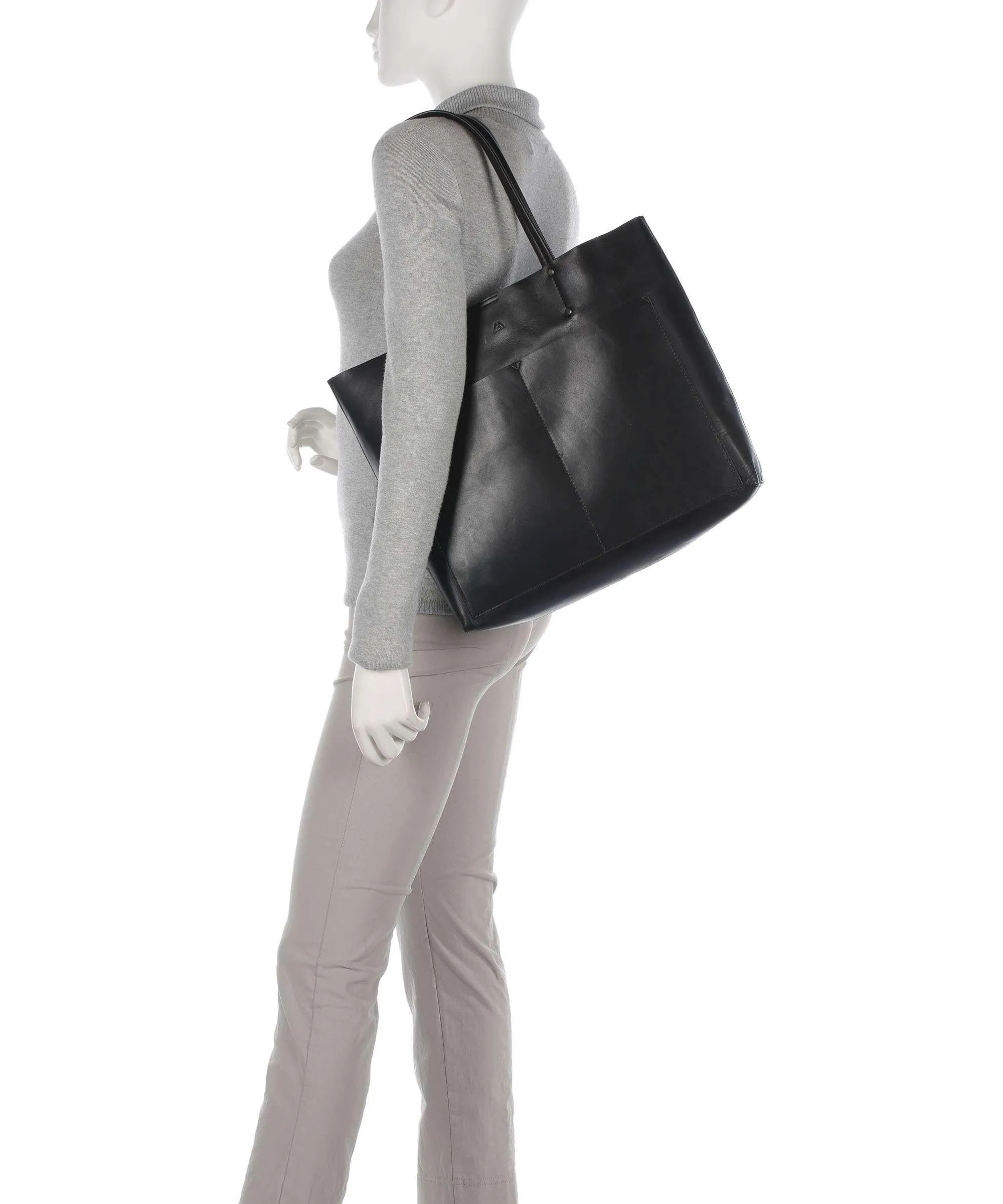  Markberg Jayda Borsa shopper pelle di vacchetta finemente grana nero  