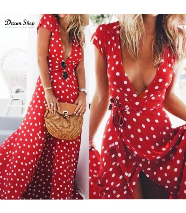 Maxidress pois capri