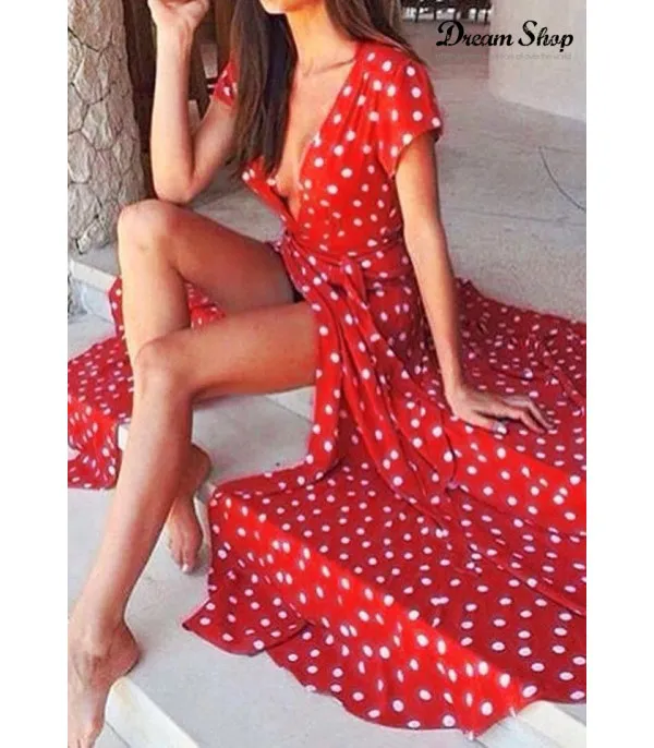 Maxidress pois capri