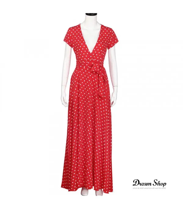 Maxidress pois capri