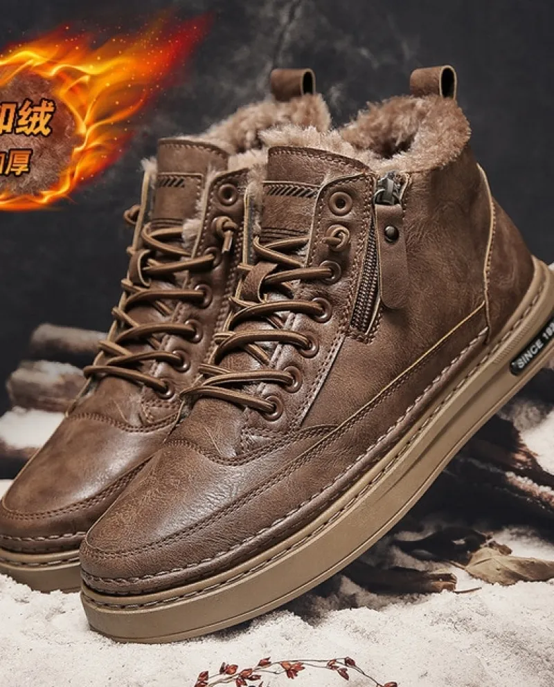 Mens Martin Boot Casual Hightop Platform Sneakers Comfort Walking Shoes Bottines Calzature Stivali da escursionismo di sicurezza