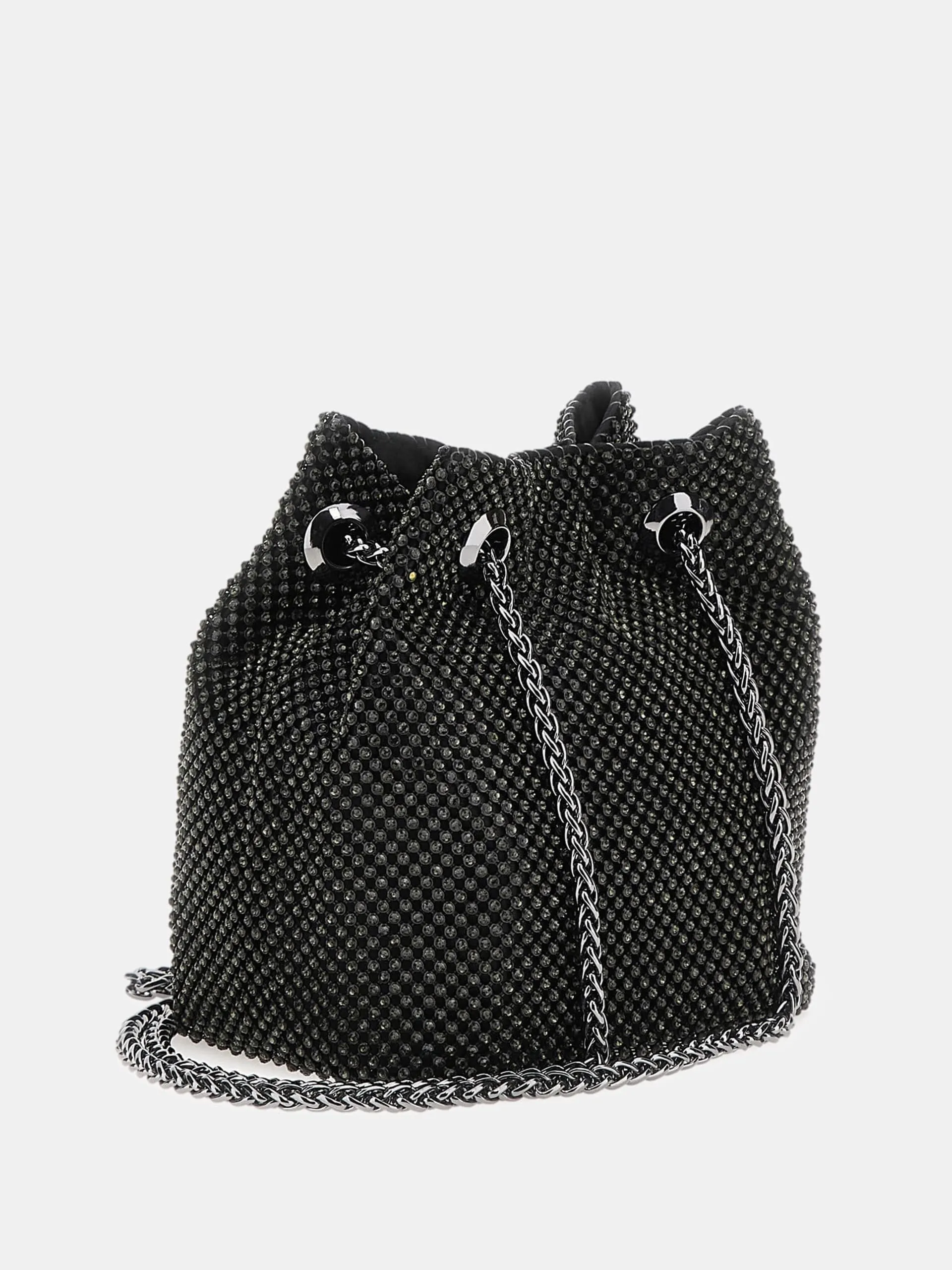Mini borsa a secchiello lua strass guess