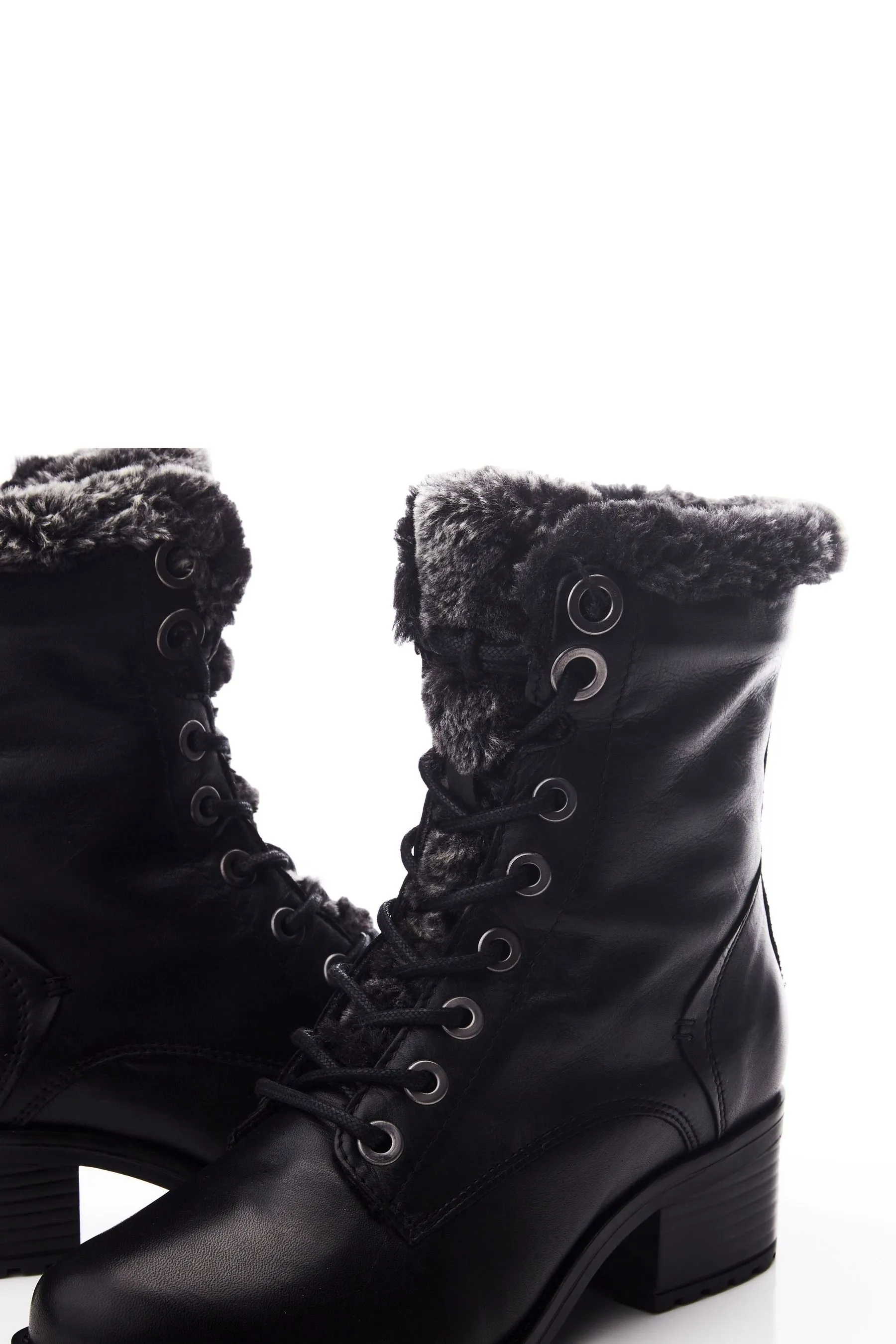 Moda in Pelle - Alpinne - Pizzo Stivali con fodera in pelliccia sintetica