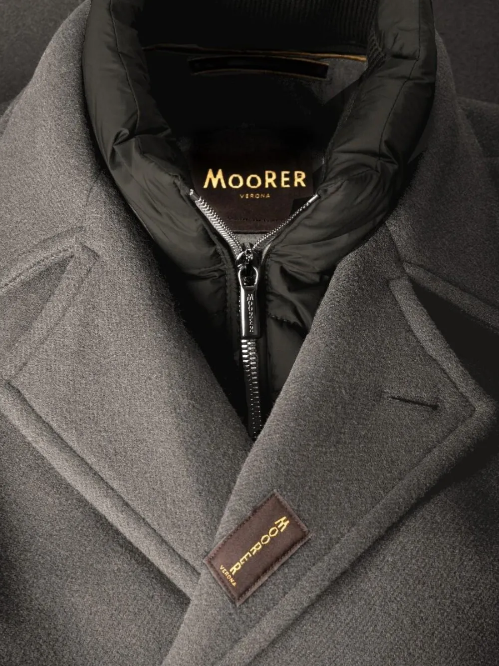 Moorer Peacot Doppio Petto imbottito tortora